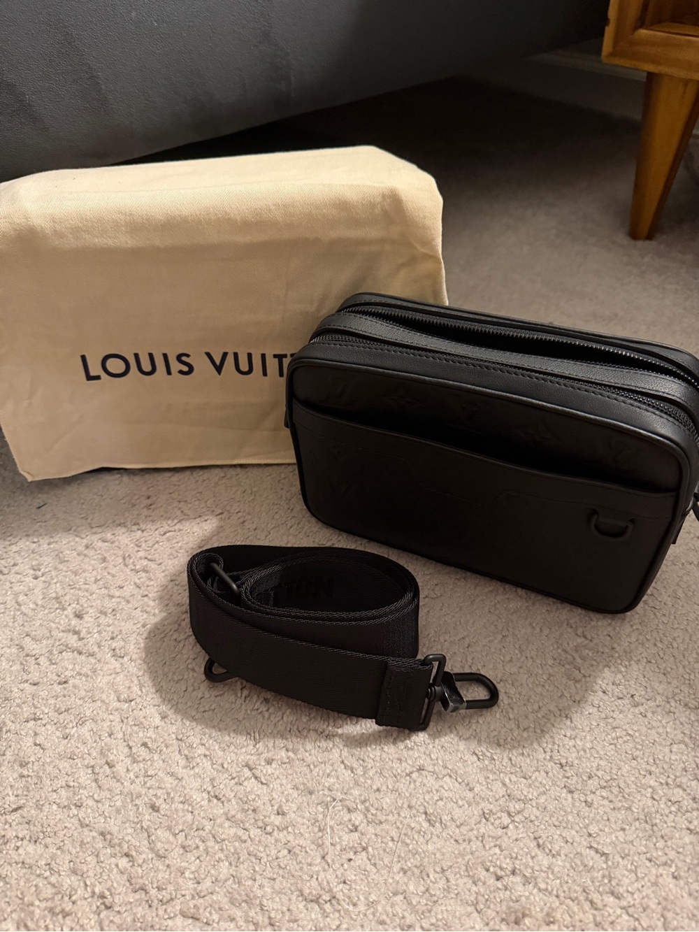 Louis Vuitton Black Belt Bag with Removable Strap